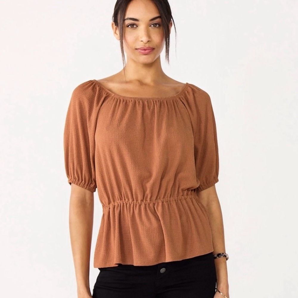 Brand New Nine West Black Square Neckline Top - Size Small